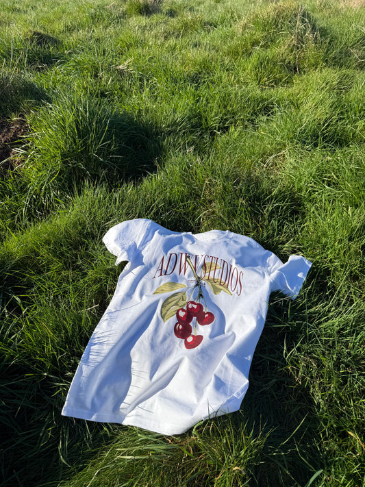 CHERRY STUDIOS WHITE TEE