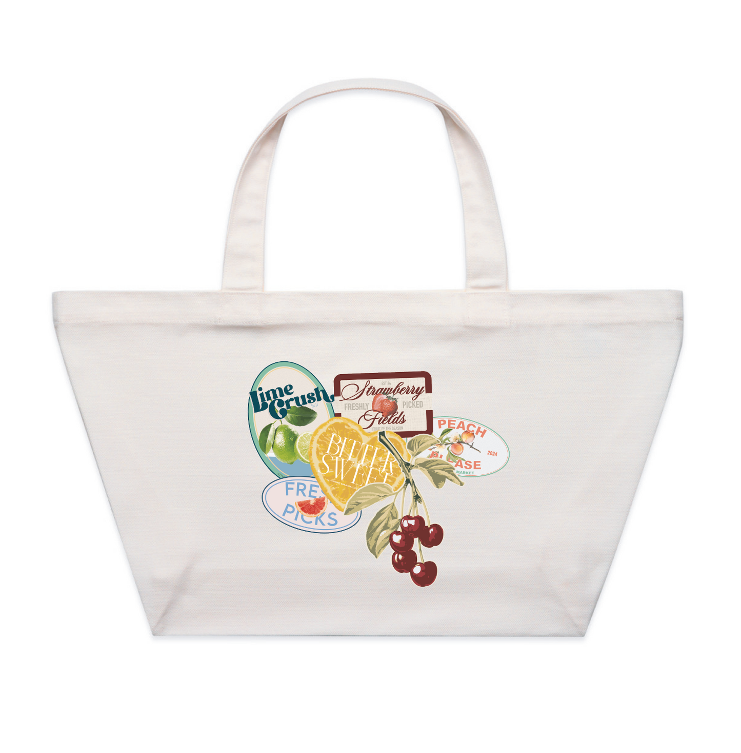 FRUIT STAMPS TOTE BAG
