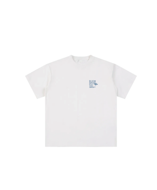bloom into you white tee