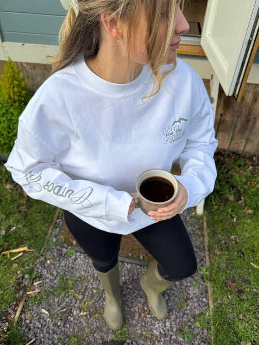 BUILT FOR THE OUTDOORS WHITE TEE IN SAGE