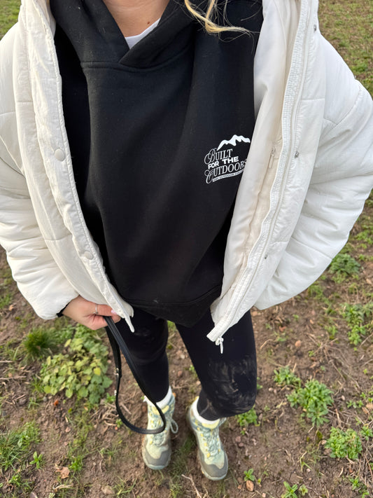 BUILT FOR THE OUTDOORS BLACK HOODIE