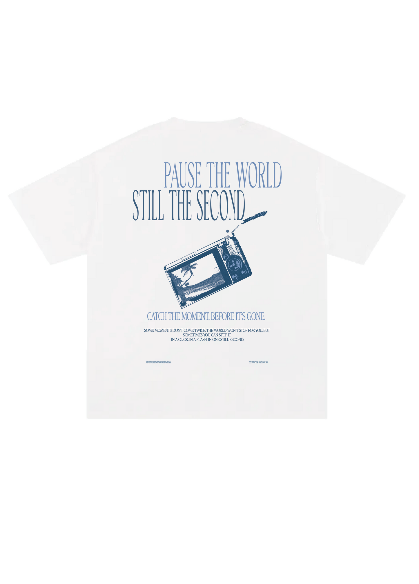 pause the world white tee
