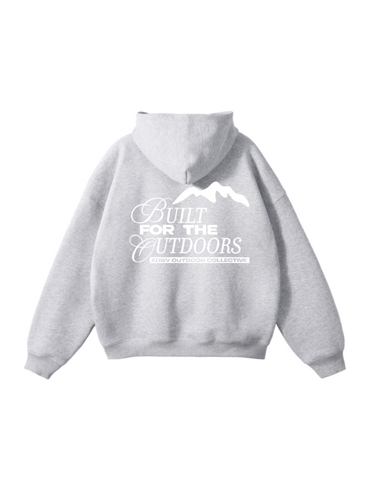 BUILT FOR THE OUTDOORS GREY HOODIE