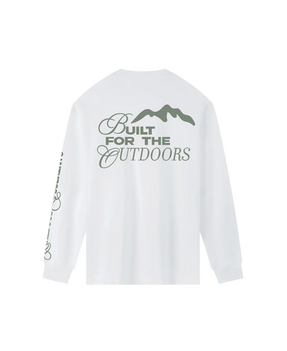 BUILT FOR THE OUTDOORS WHITE TEE IN SAGE