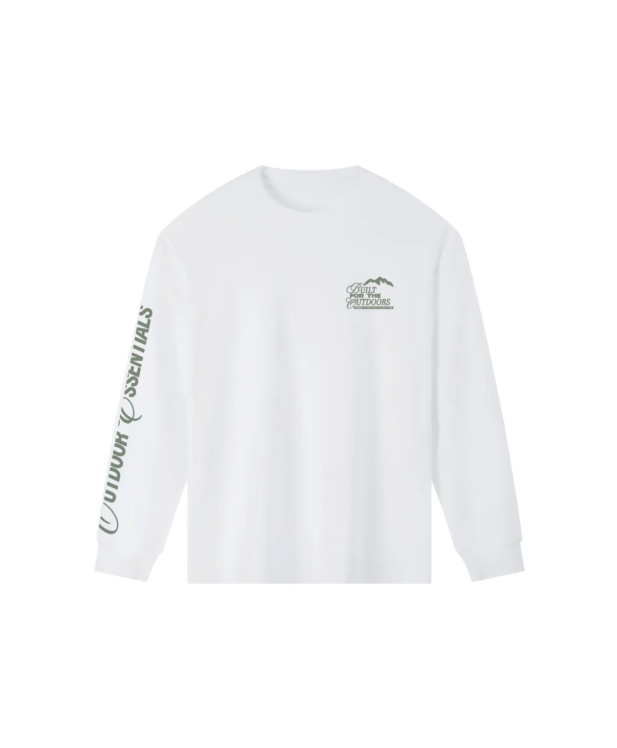 BUILT FOR THE OUTDOORS WHITE TEE IN SAGE