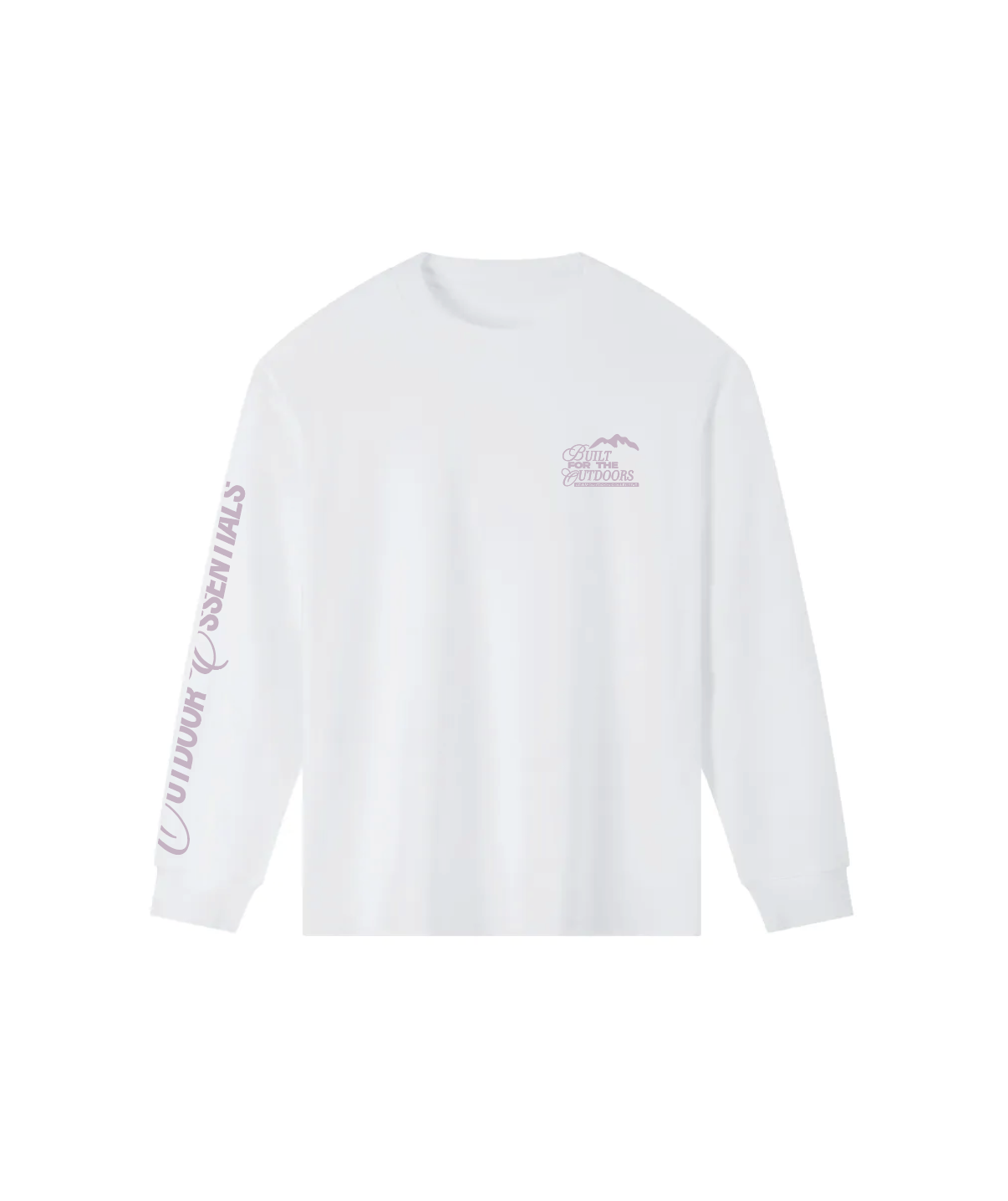 BUILT FOR THE OUTDOORS WHITE TEE IN MAUVE