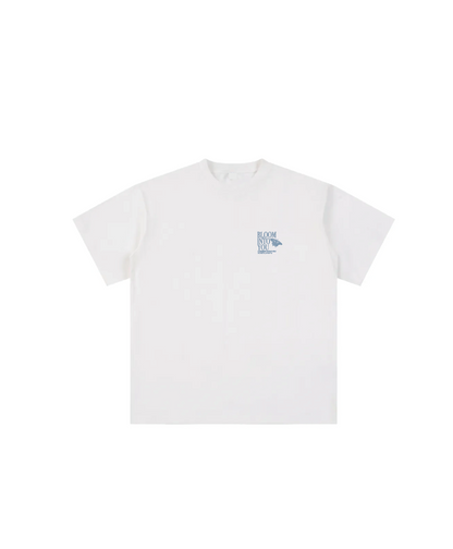 bloom into you white tee